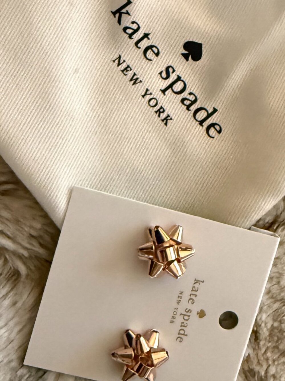 Kate Spade ♠️ Bourgeois Bow Stud Earrings - Rose Gold NWT
